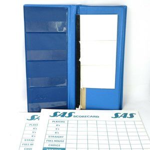 Vtg SAS Scandinavian Airlines Blue Notepad Holder + 2 Pads Scorecards Score Pads